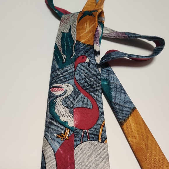 1991 Vintage World Wildlife Fund WWF design #106  Animal Print Silk Tie - Picture 4 of 8
